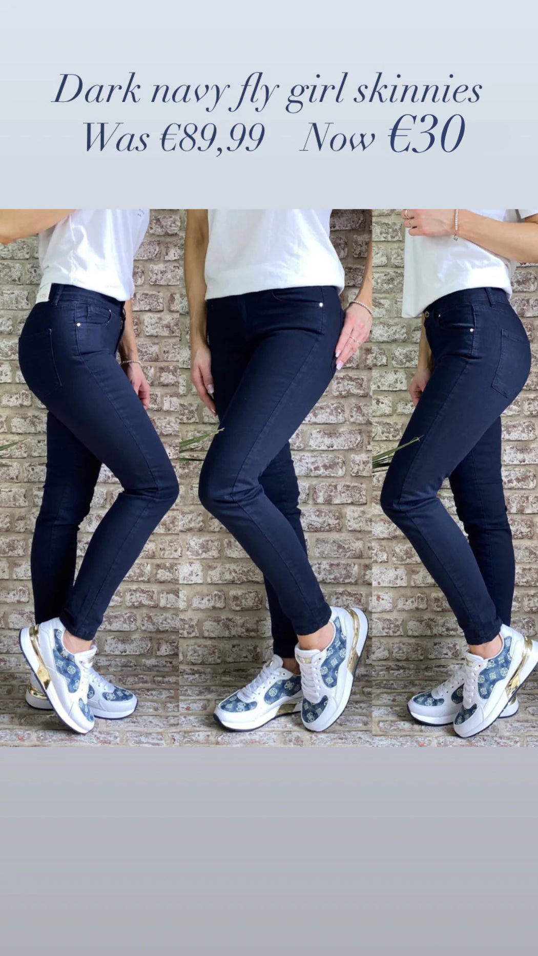 Dark navy fly girl sale skinnies