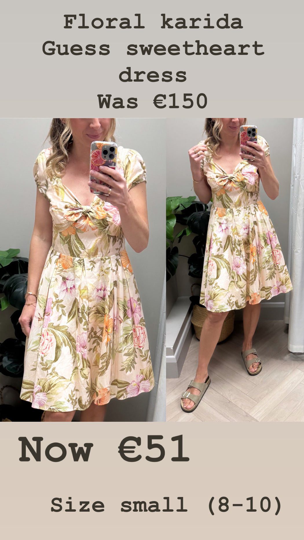 Floral karida Guess sweetheart dress