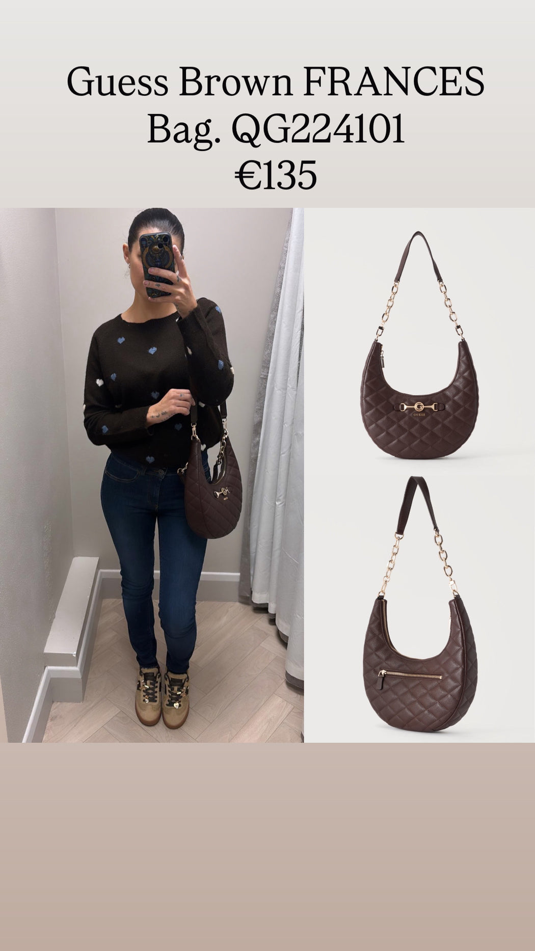 Guess Brown FRANCES Bag. QG224101