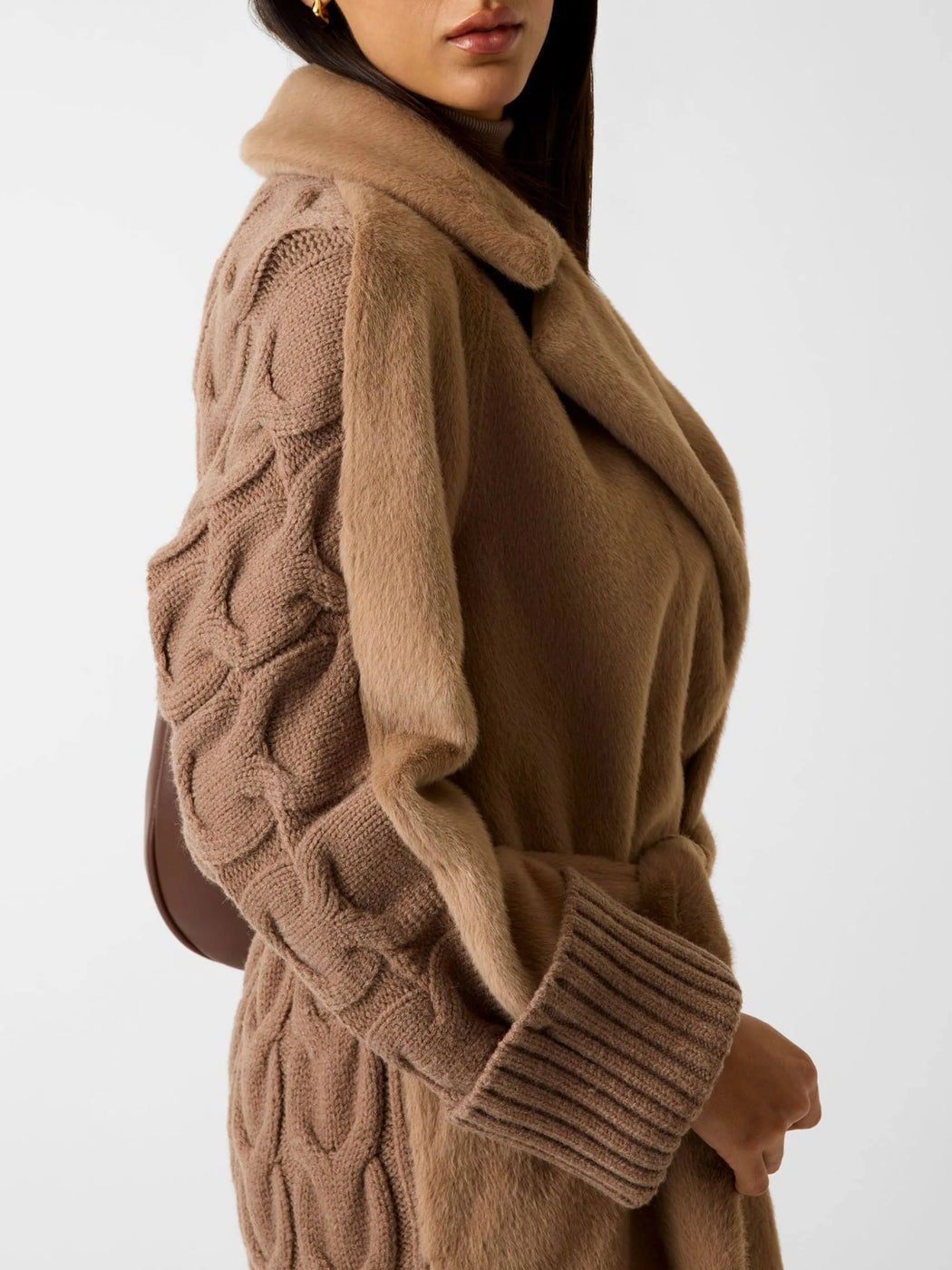 Guess Lucrezia Fur Knit Coat. W5BL63W4200