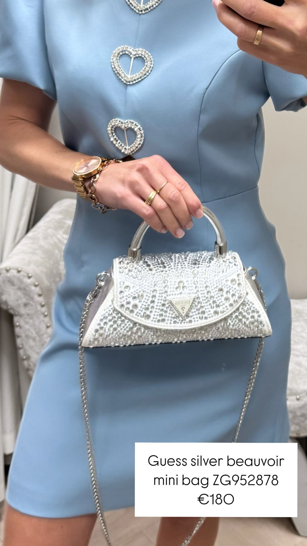 Guess silver beauvoir mini bag ZG952878