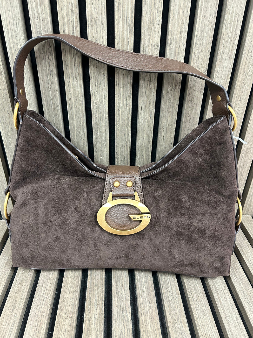 Guess brown suede Camden bag  sg930818