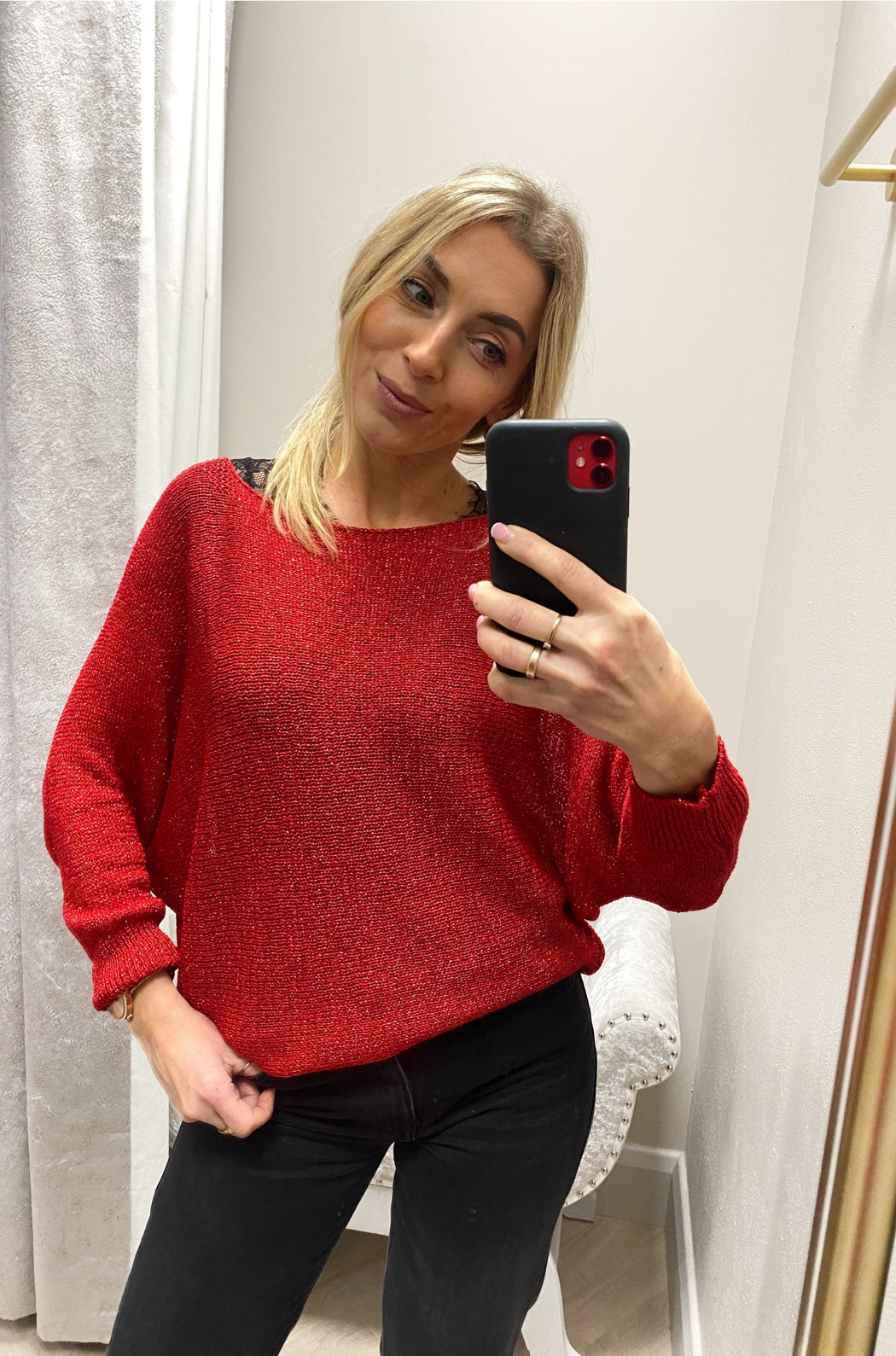 Red Bow knit