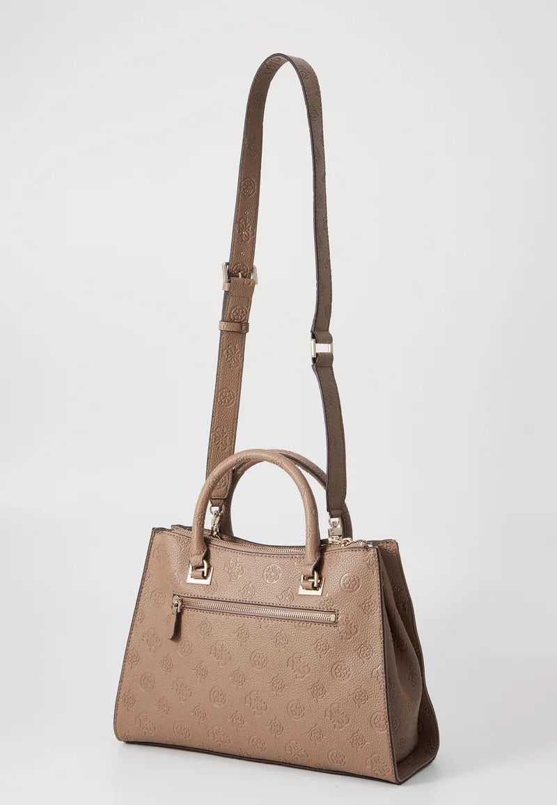 Dark taupe guess cresidia satchel bag