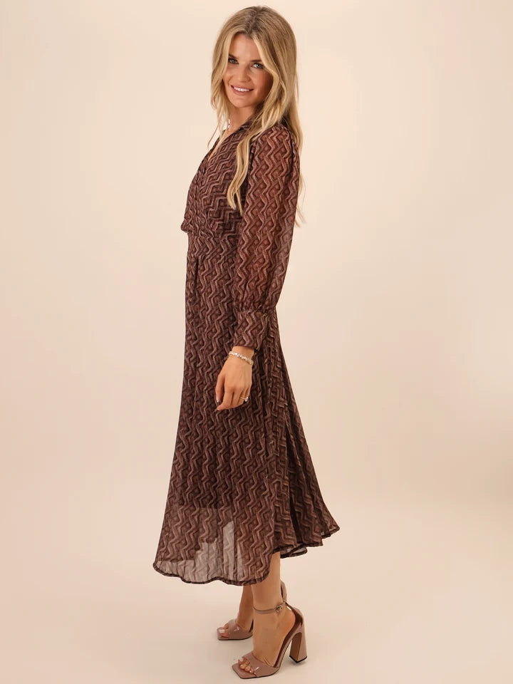 Brown print positano dress