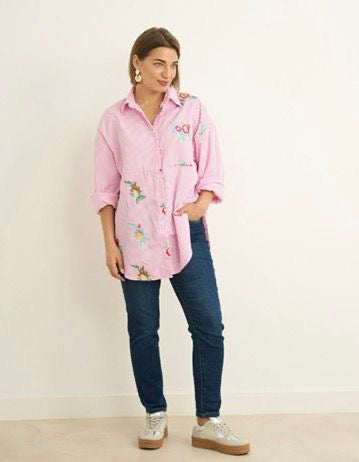 Shelly pink striped shirt