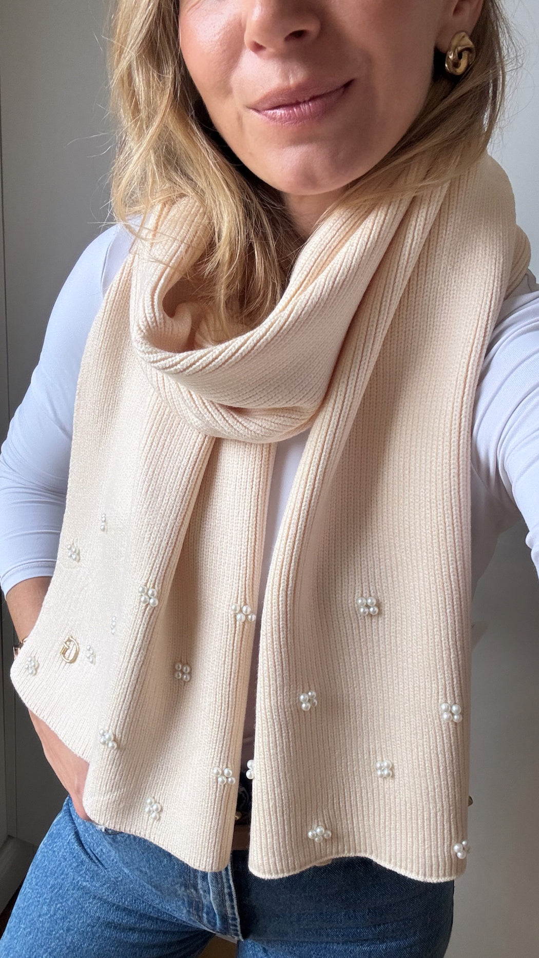 Guess cream pearl scarf AW5636VIS03 - OFF