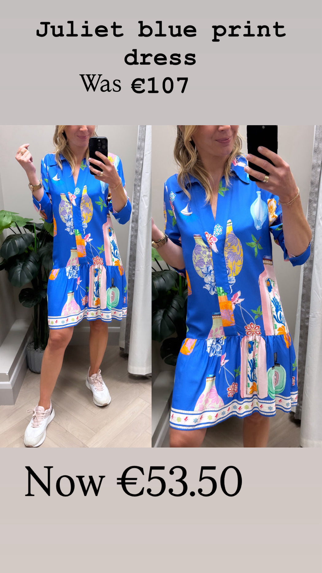 Juliet blue print  dress
