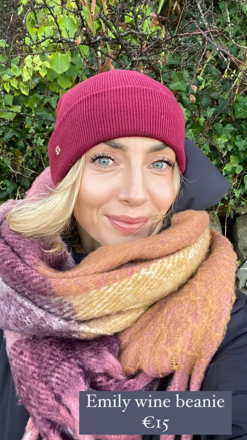 Emily wine beanie