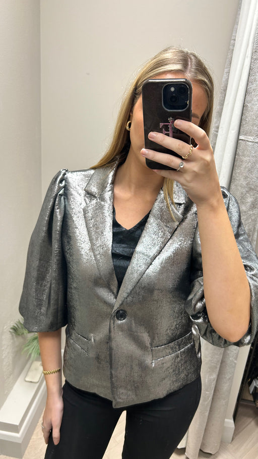 Silver Puff sleeve jacket