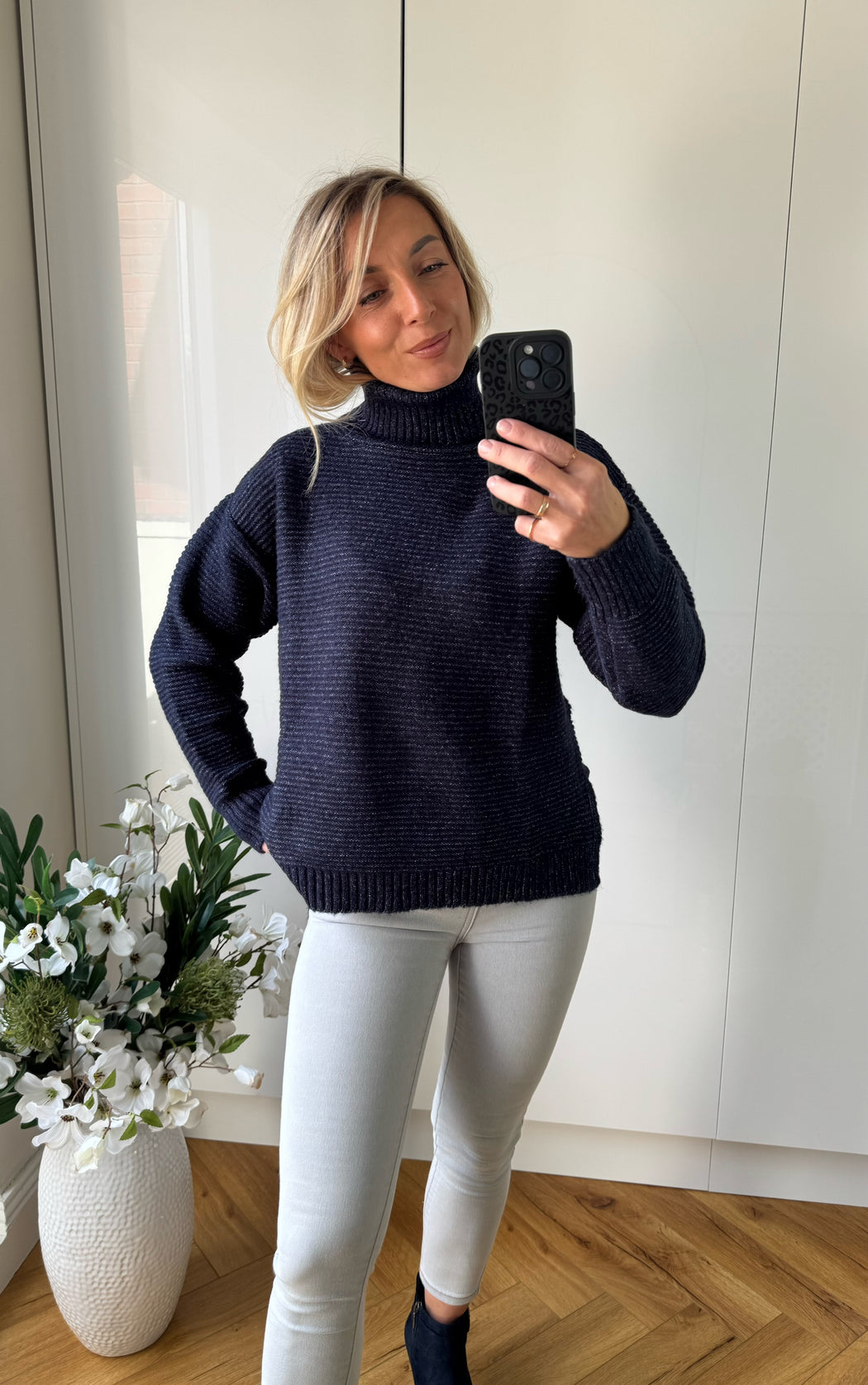 Muffin turtle neck navy knit