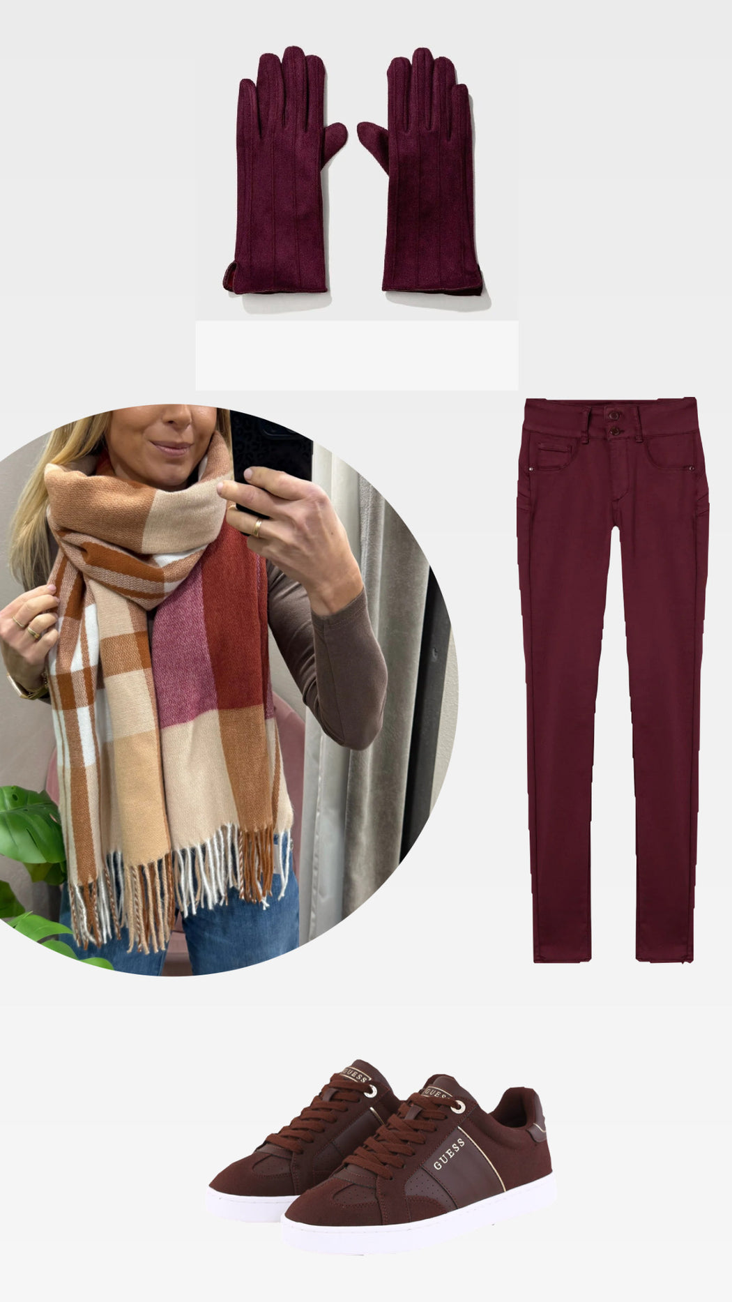 One size wine double up jeans