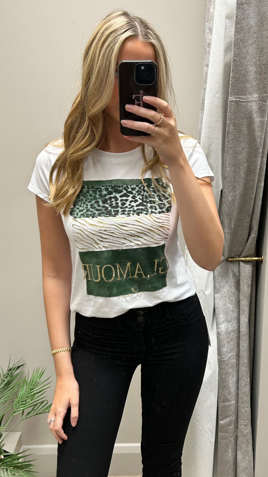 Green glamour tee