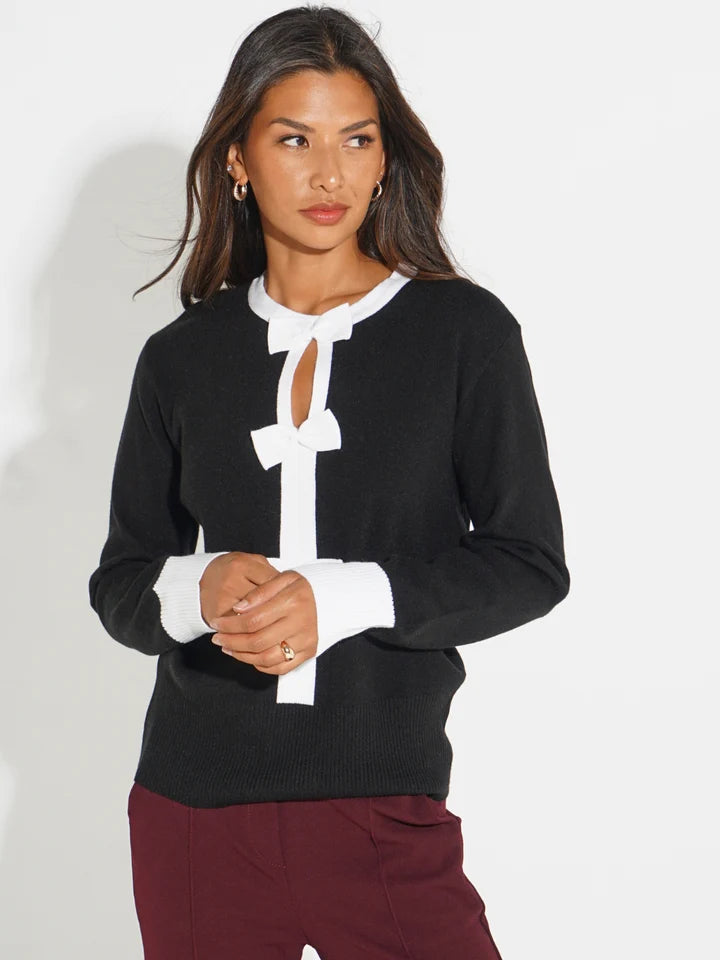 Black  aspen bow knit