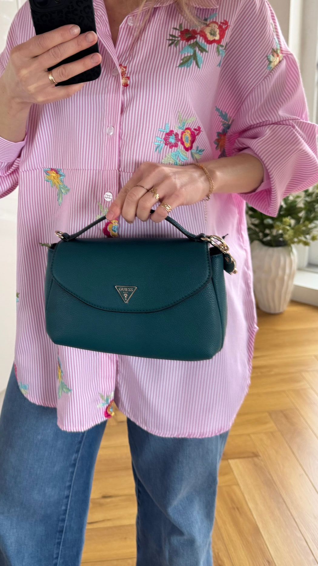 Guess teal Evie crossbody