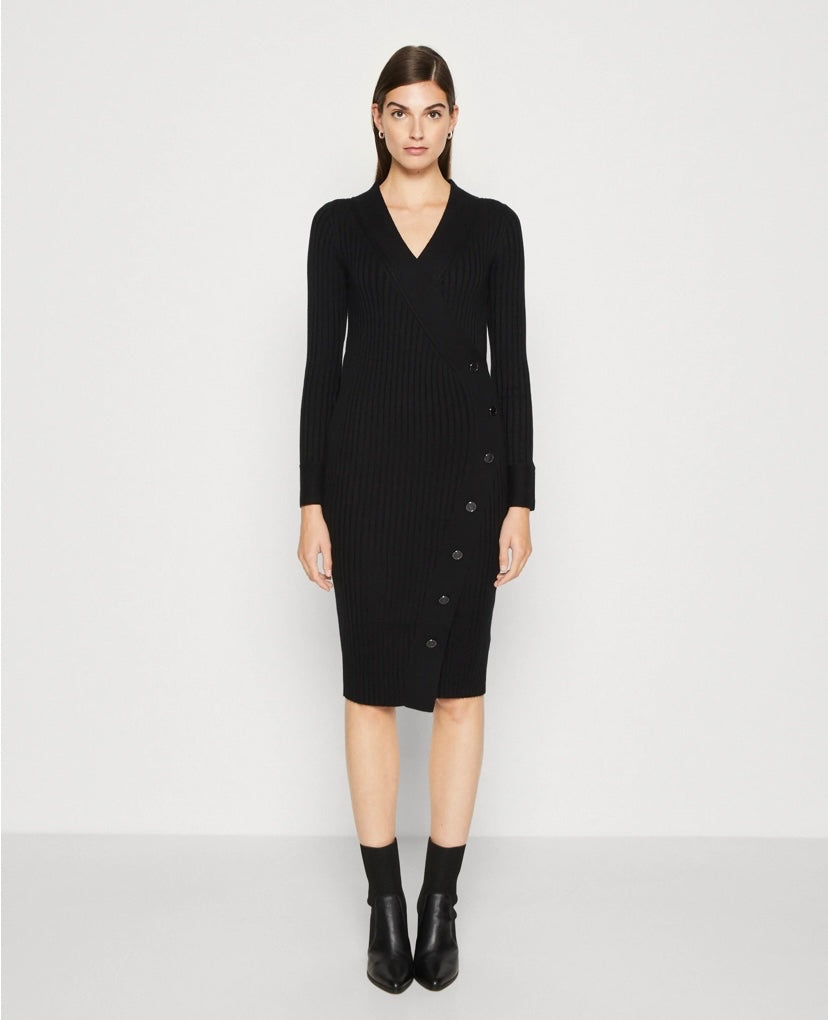 Guess Cecile black bodycon sweater dress is