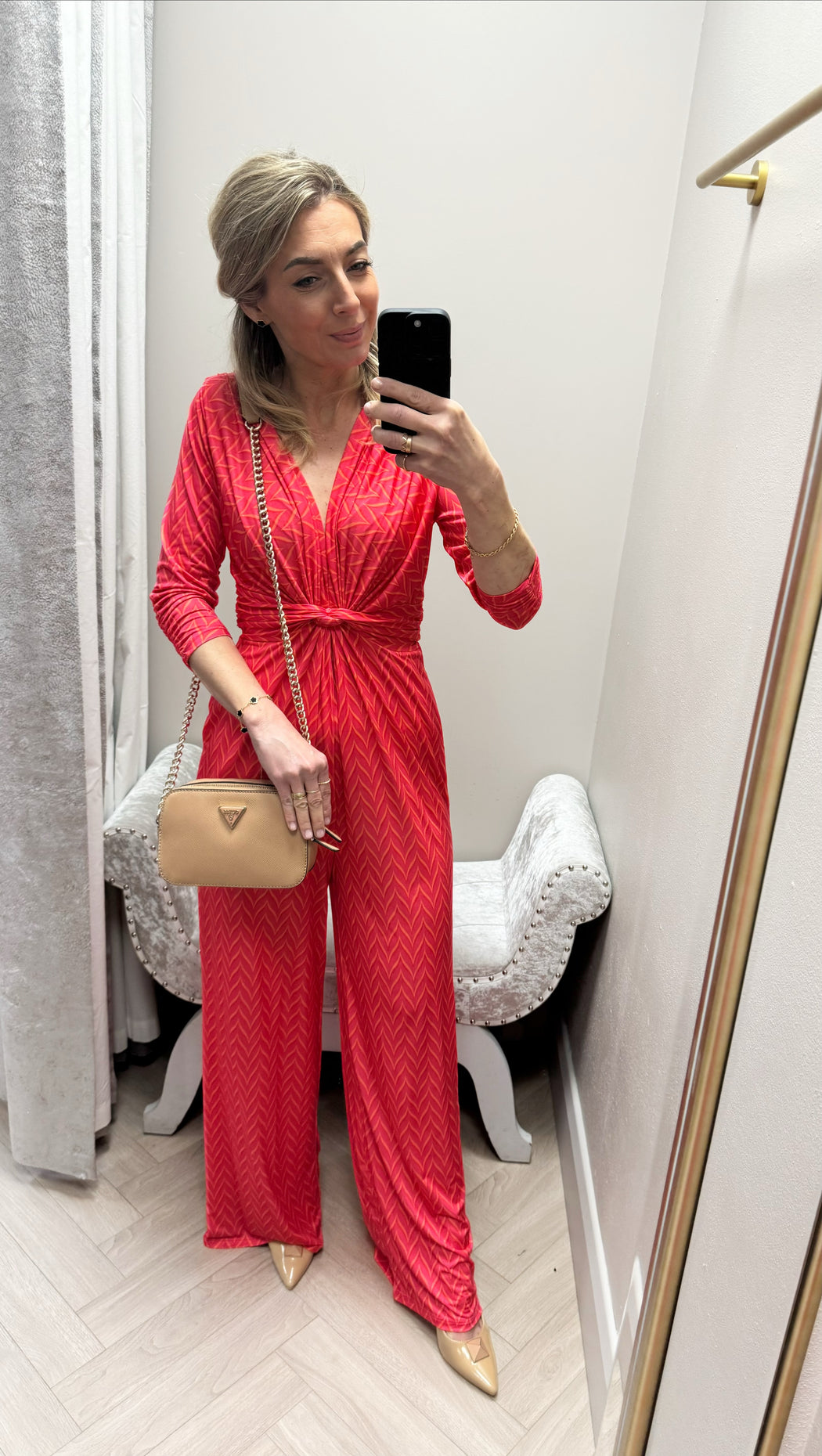 CORAL PRINT SOPHIA JUMPSUIT