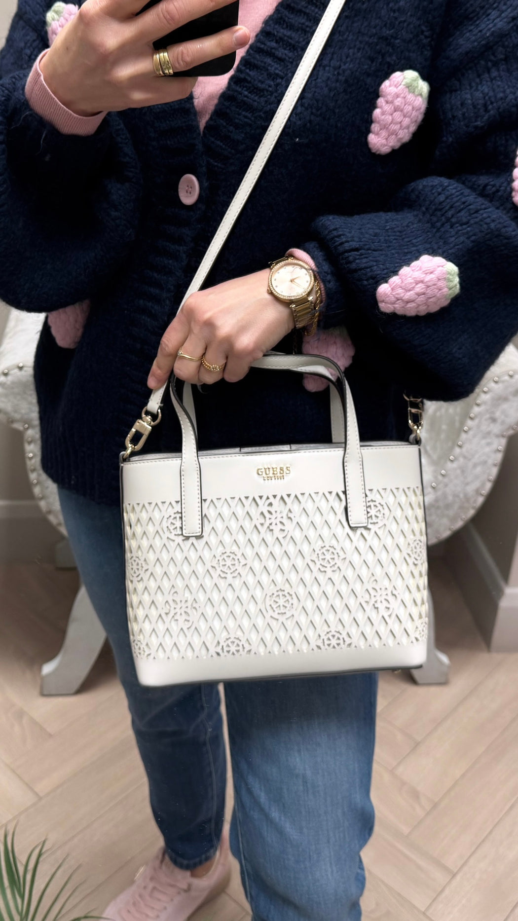 Guess LETTY MINI PG991175 off white 2in1 bag