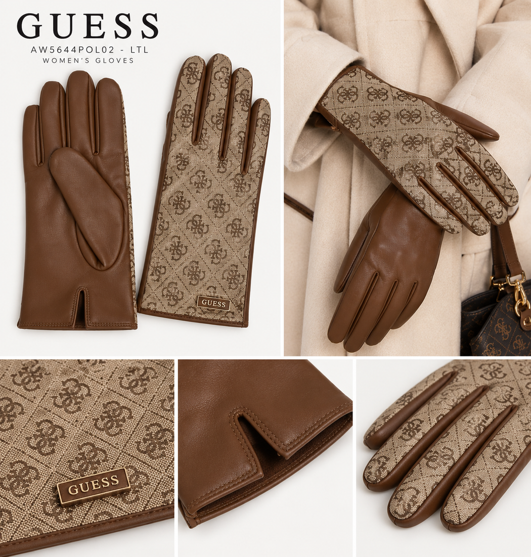 Guess logo gloves