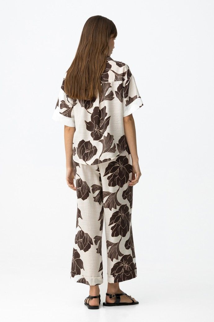 Posey -1 brown/cream  trousers