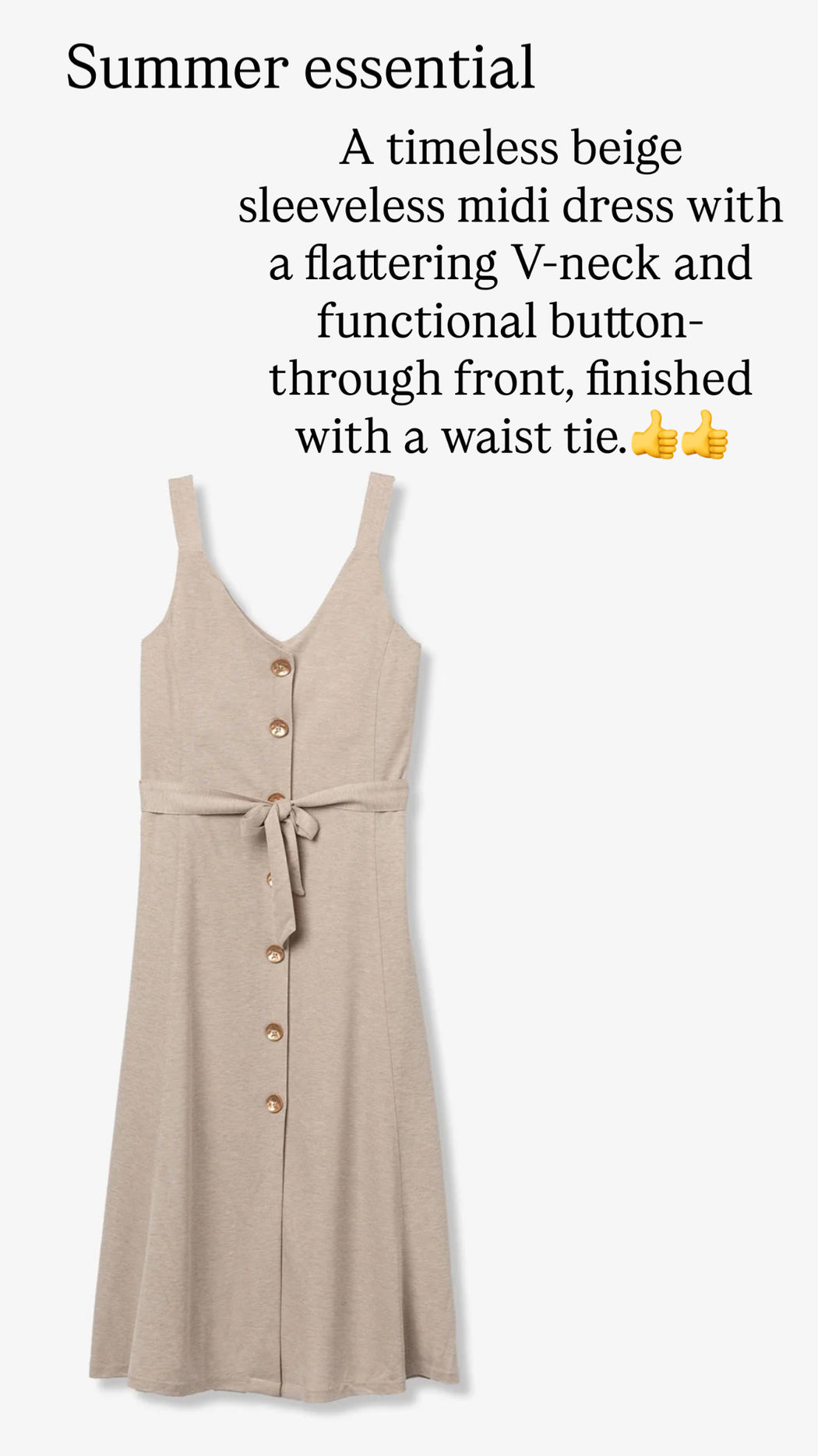 Shara beige gold button detail dress