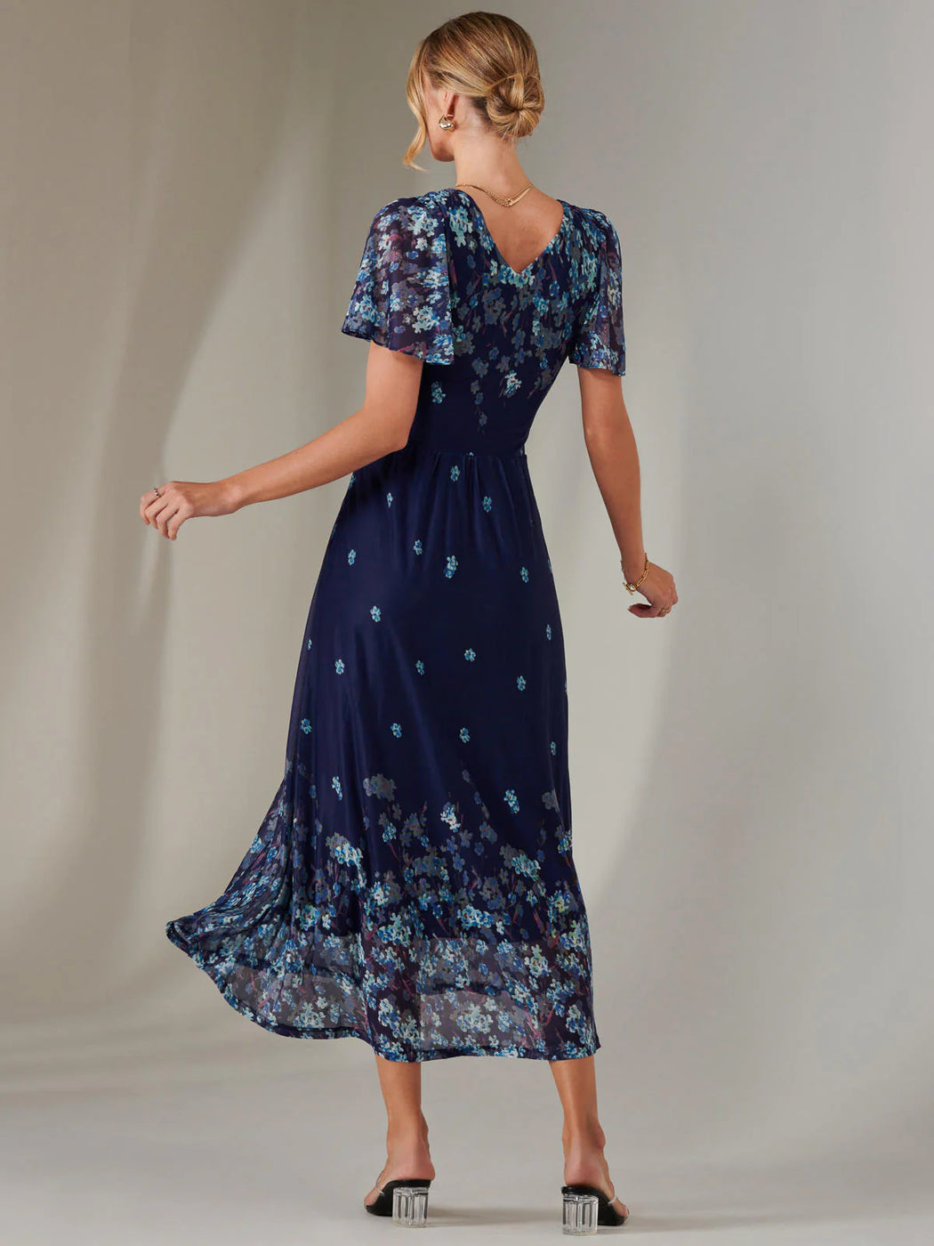 JOLIE MOI NAVY BLUE FLORAL DRESS