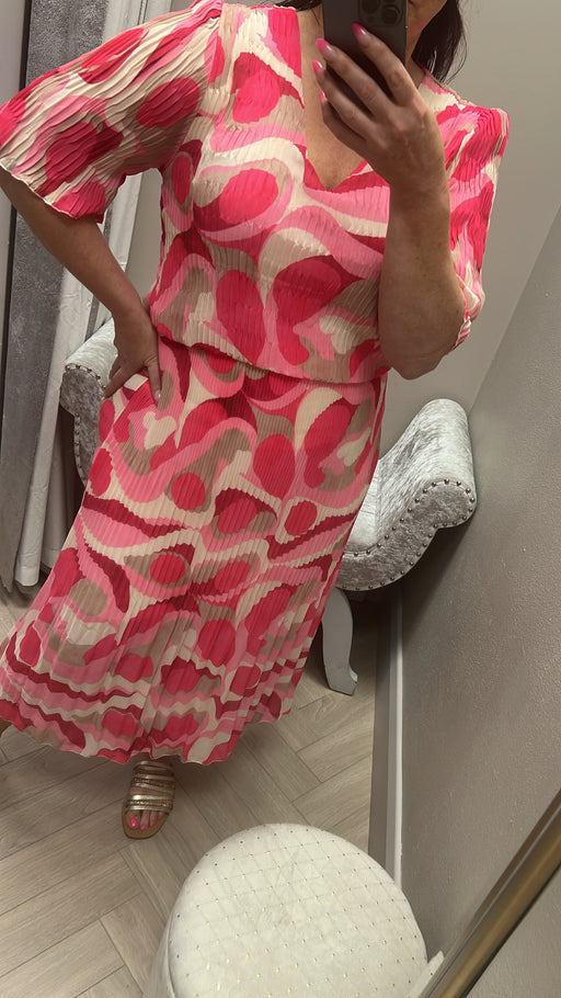 Miranda pink print midi