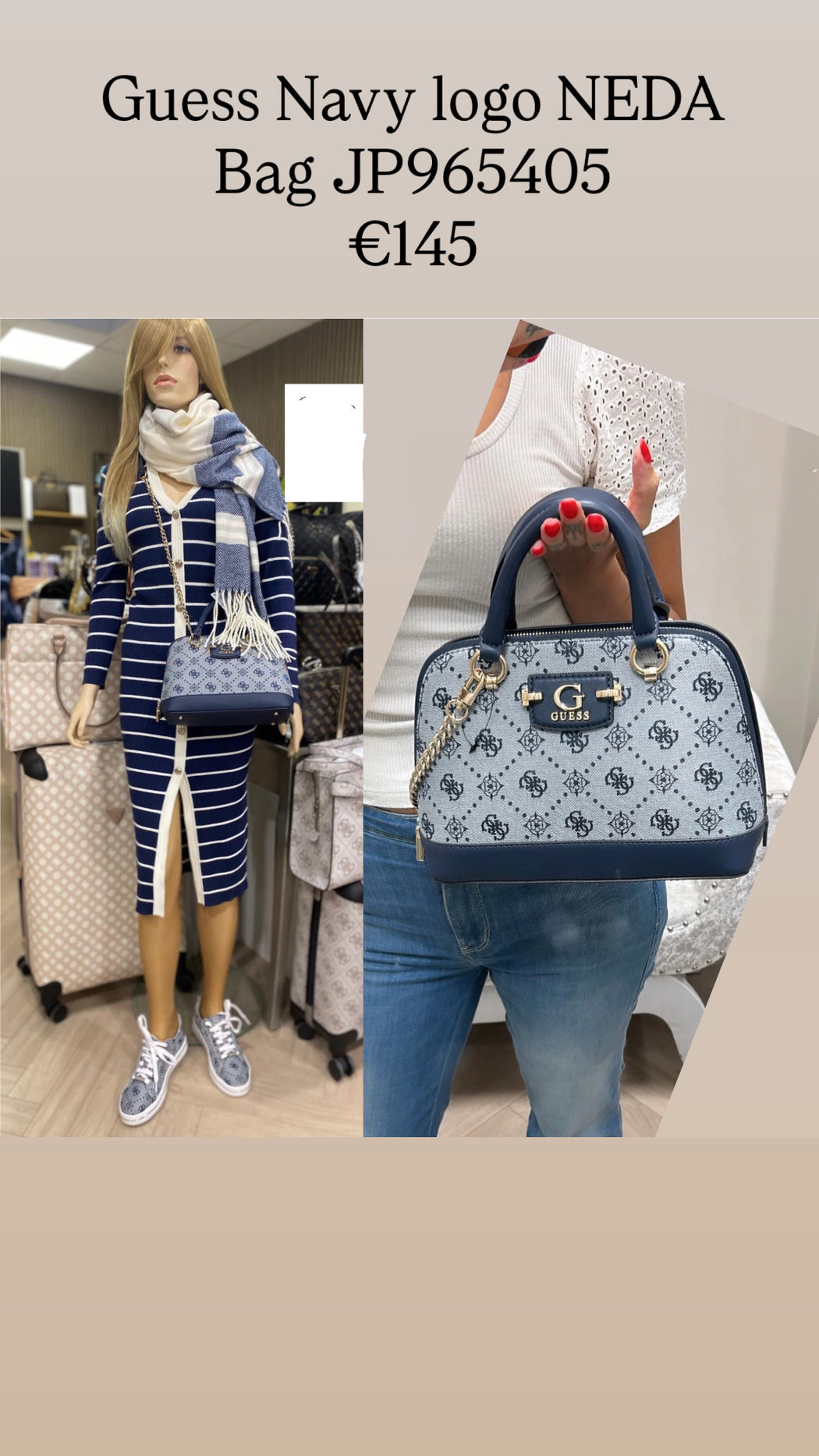 Guess Navy logo NEDA Bag JP965405