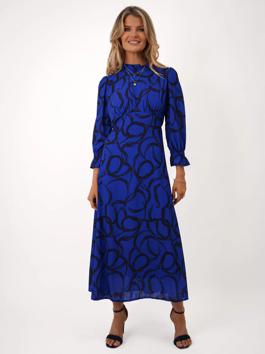 Simona  royal blue midi dress