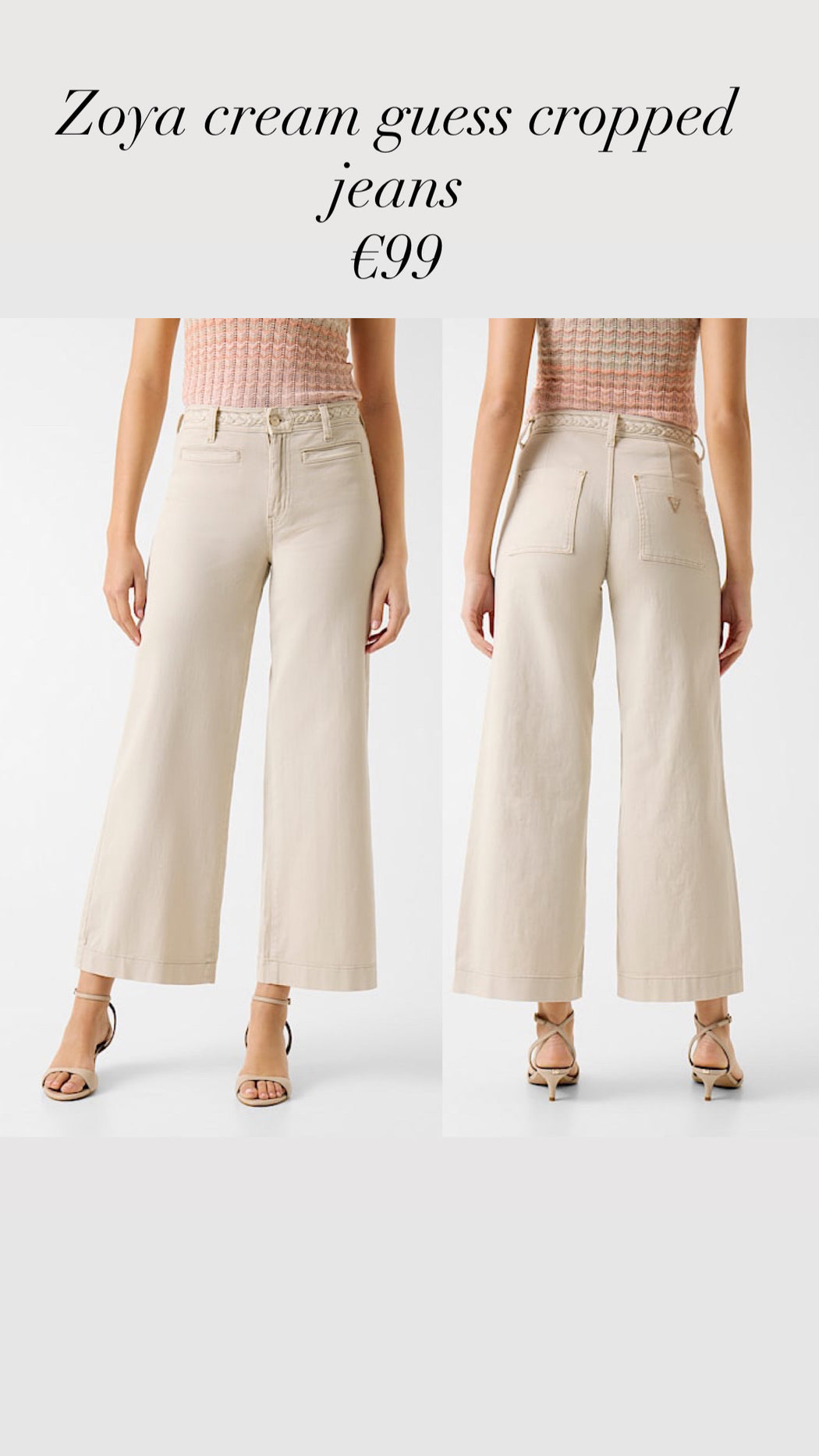 Zoya cream guess cropped jean w6gb15w1886-a115