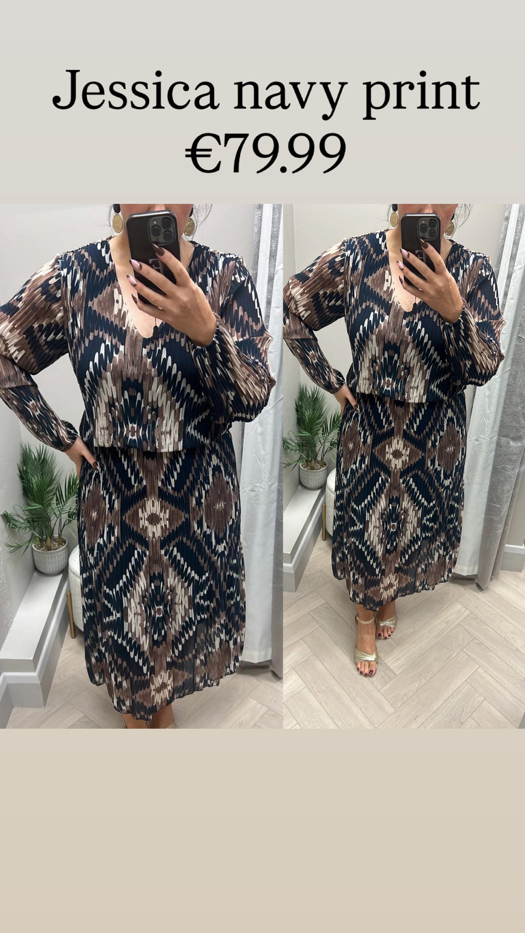 Jessica navy print