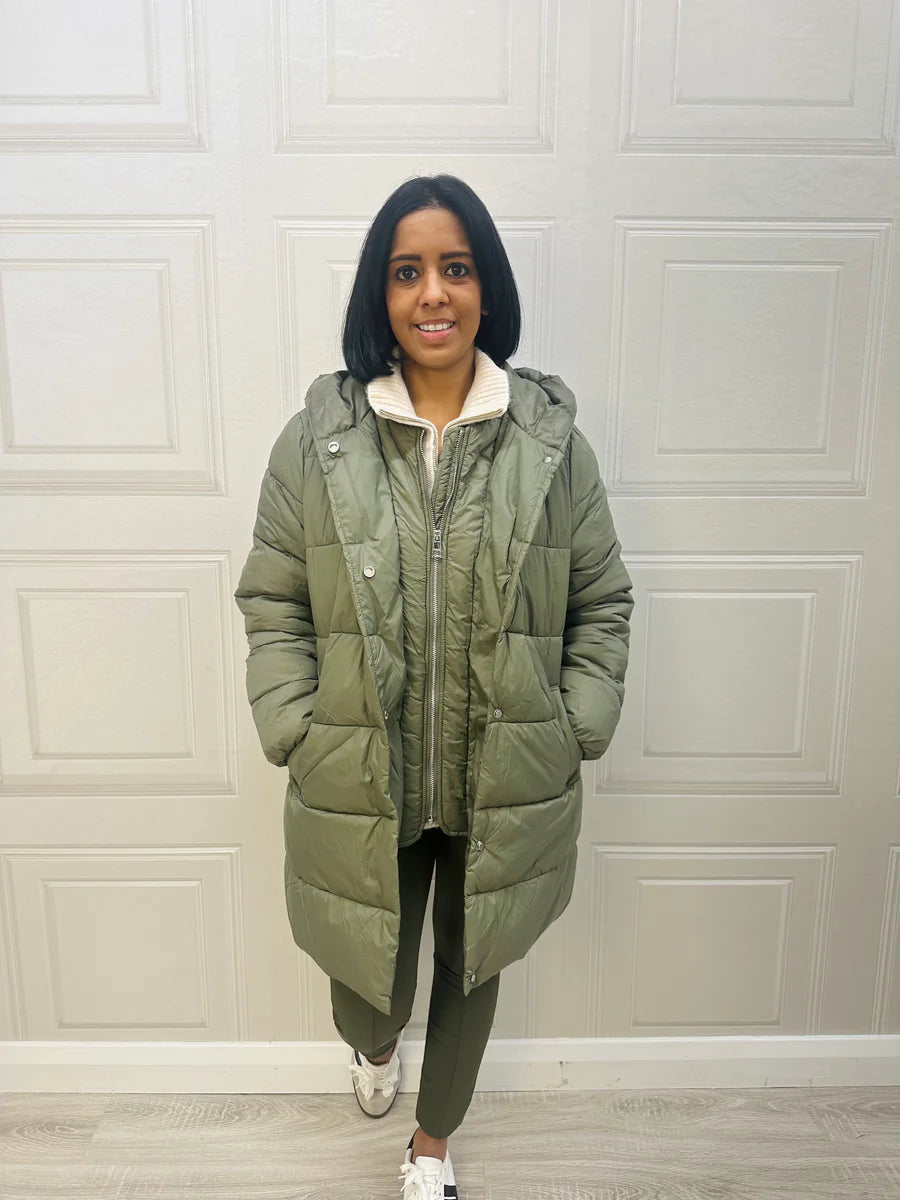 Ravina khaki green puffa jacket