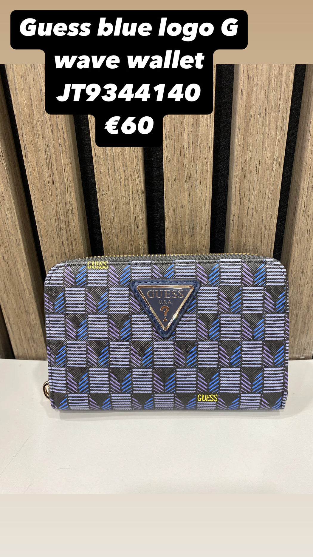 Guess blue logo G wave wallet JT9344140