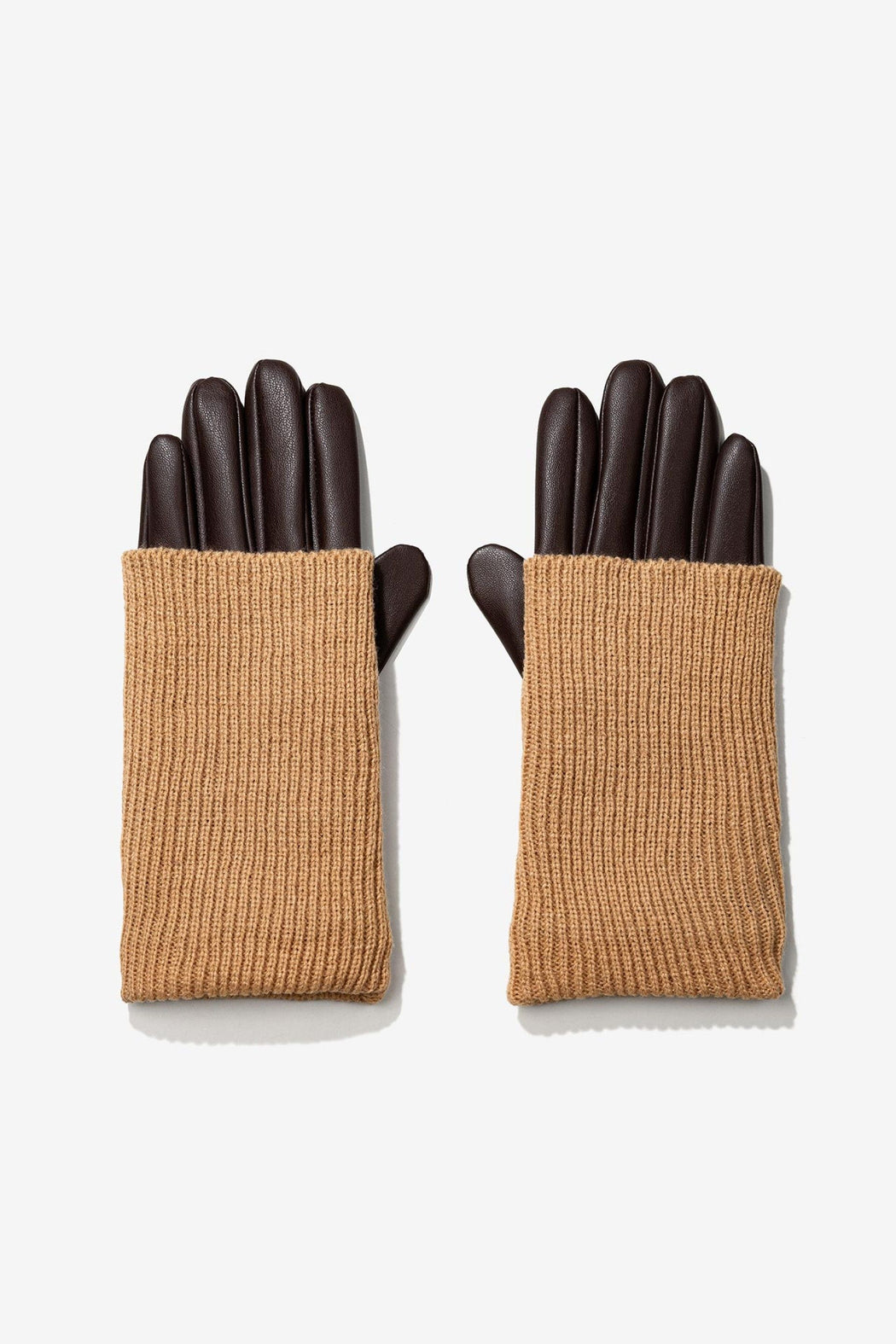 Amelie leather/knit gloves