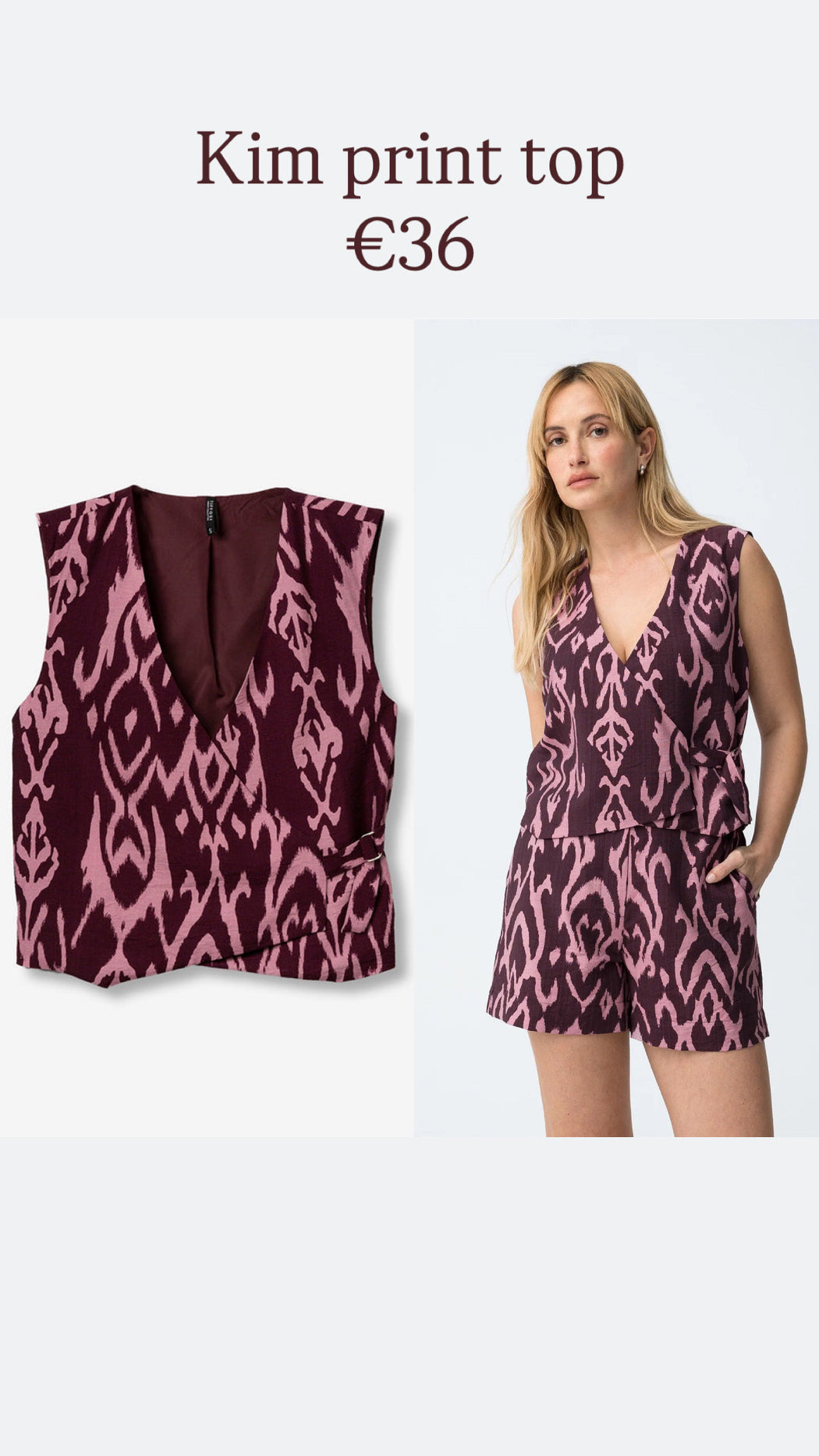 Kim print top