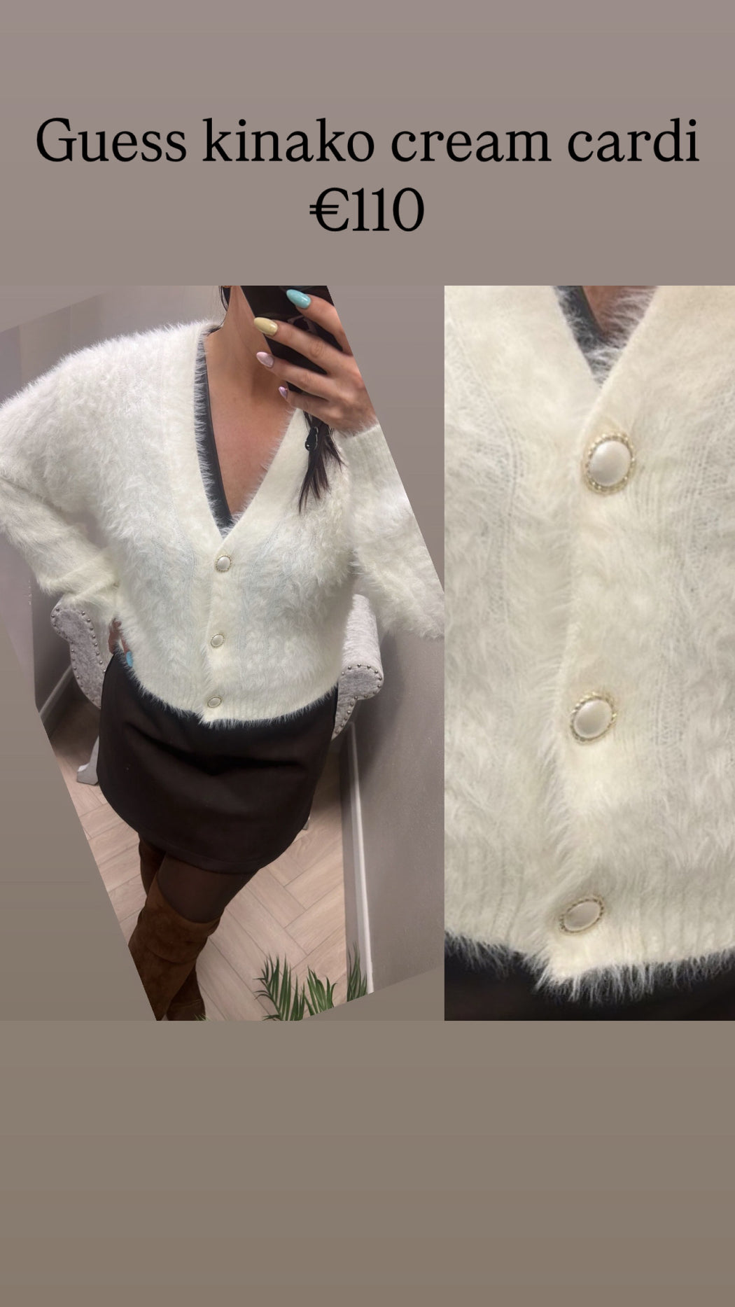 Guess kinako cream cardi