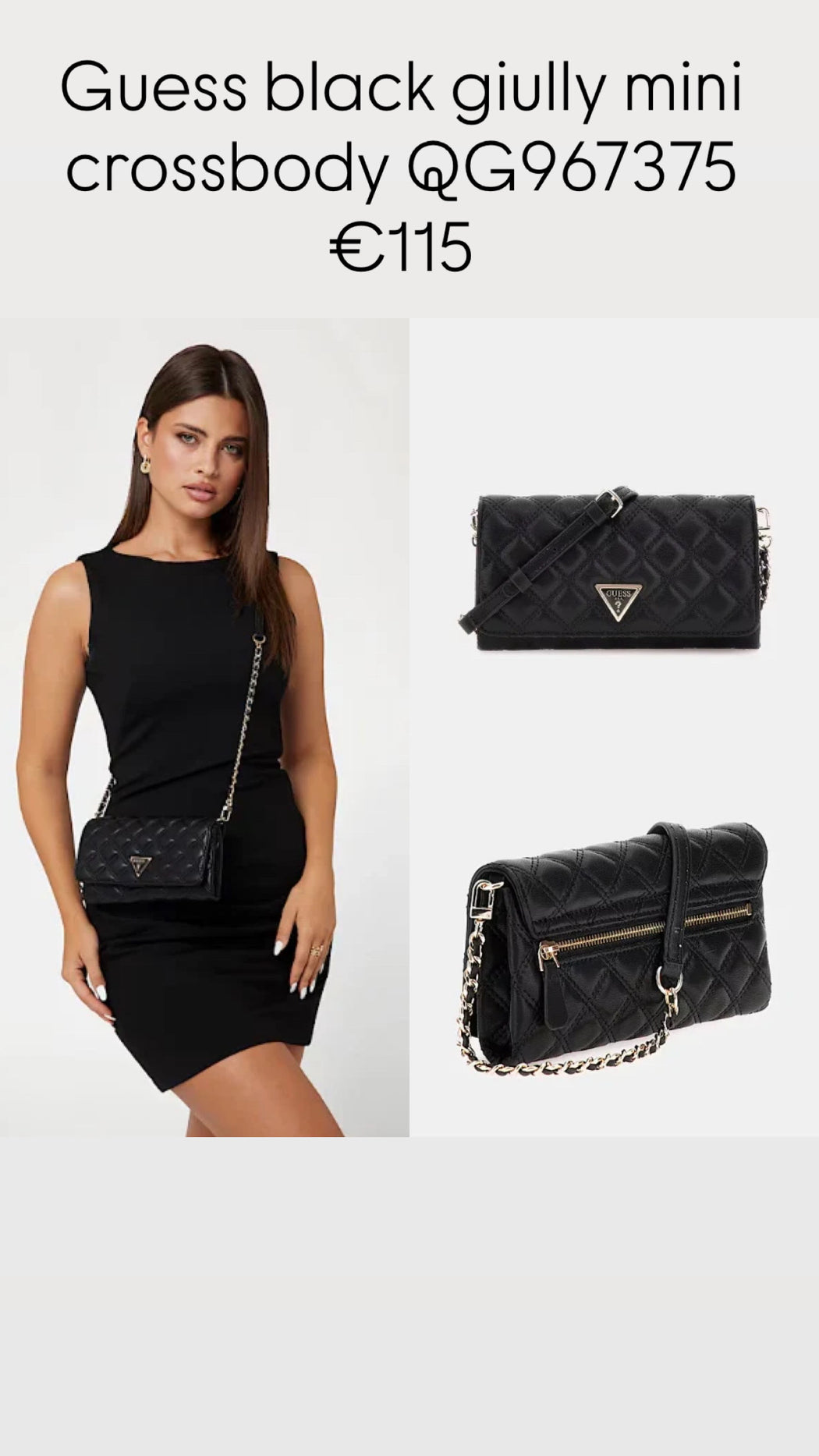 Guess black giully mini crossbody QG967375