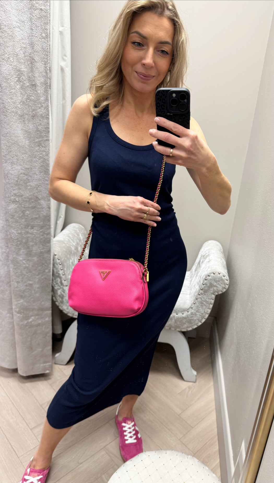 Vb878212 guess Magenta becci double zip crossbody