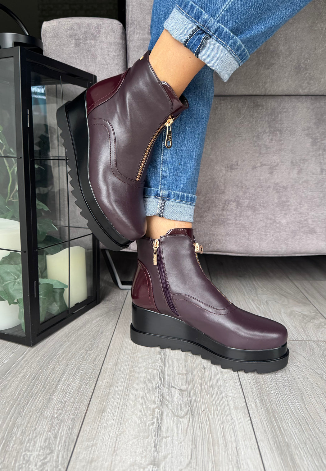 Pottery damson boots