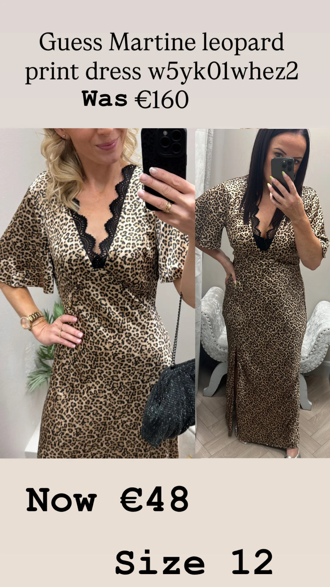 Guess Martine leopard print dress w5yk01whez2