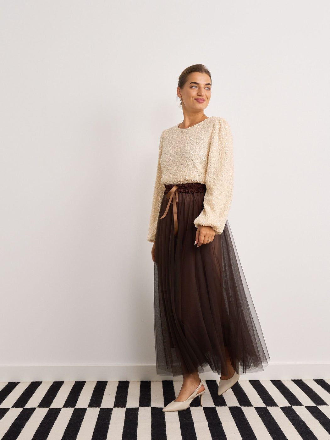 Brown tulle skirt