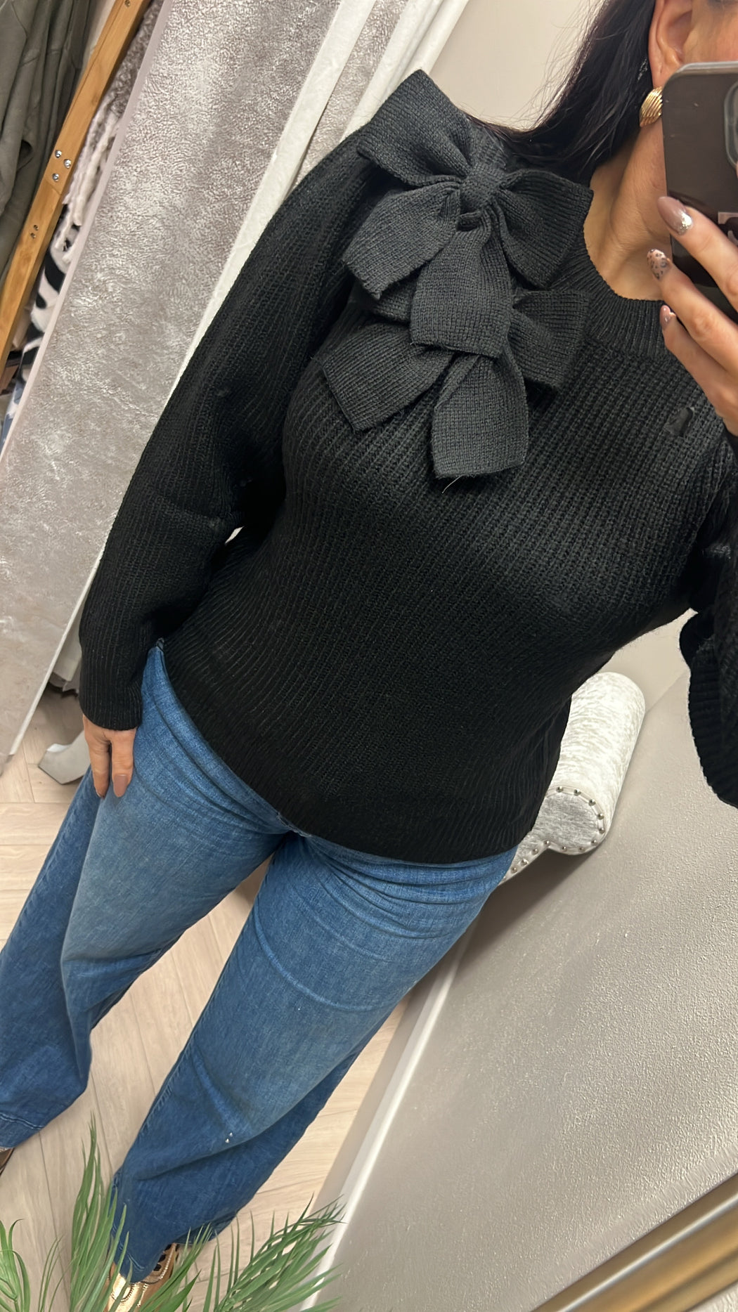 Charlie black bow knit