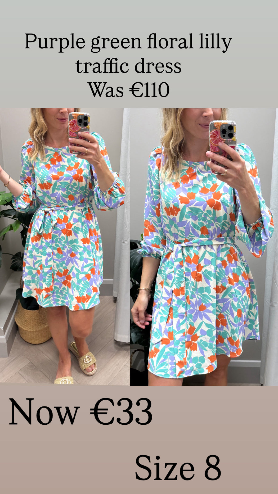 Purple green floral lilly traffic dress