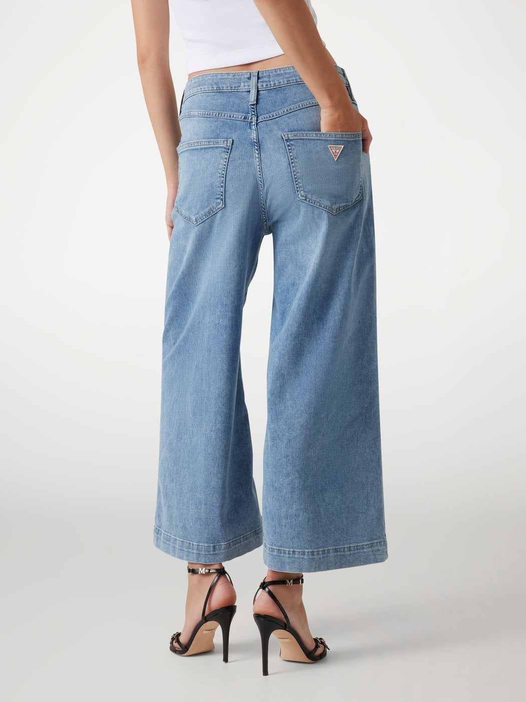 Guess bellflower wide leg cropped jeans W5GA2ED5O90