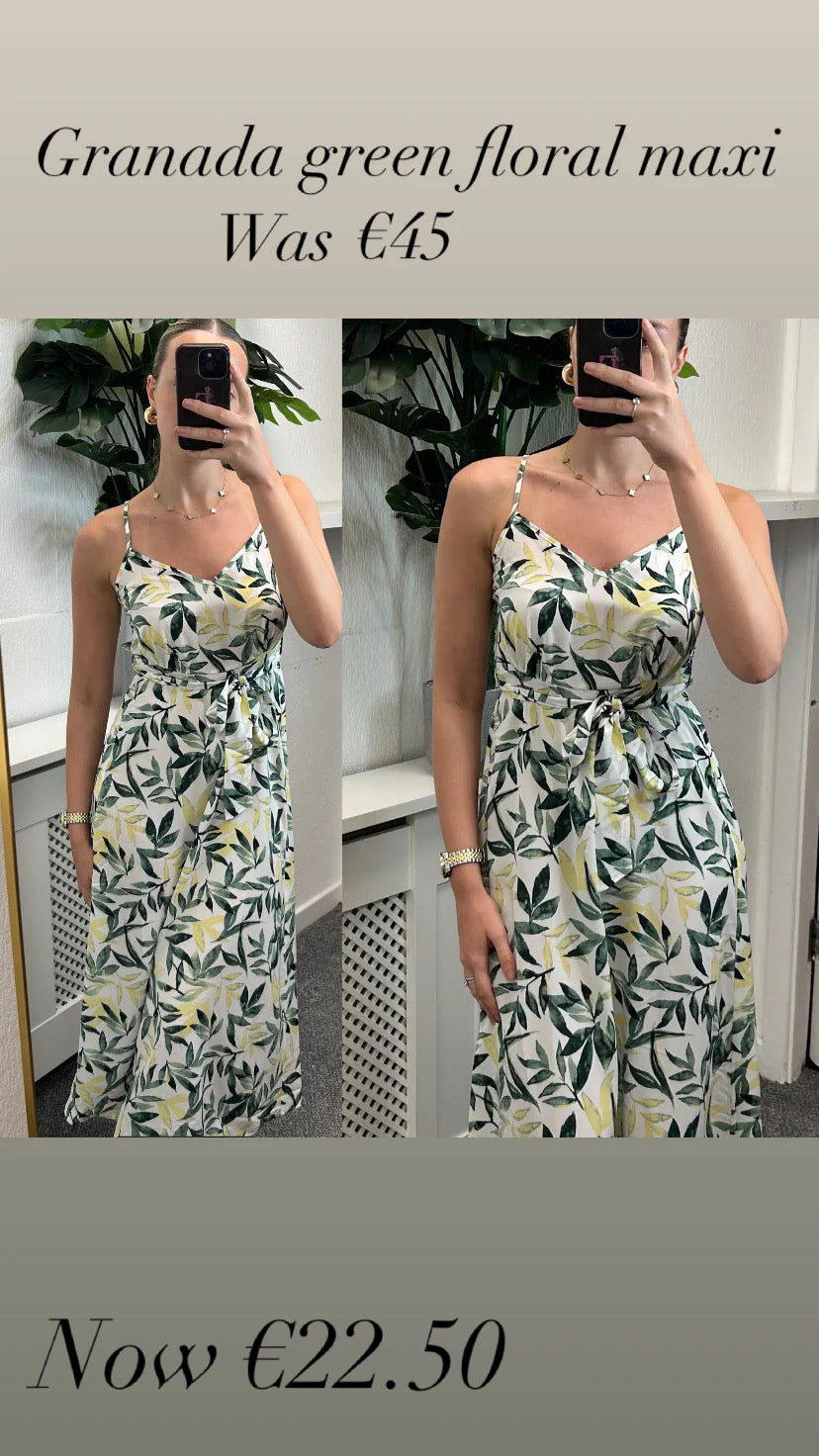 Granada green floral maxi