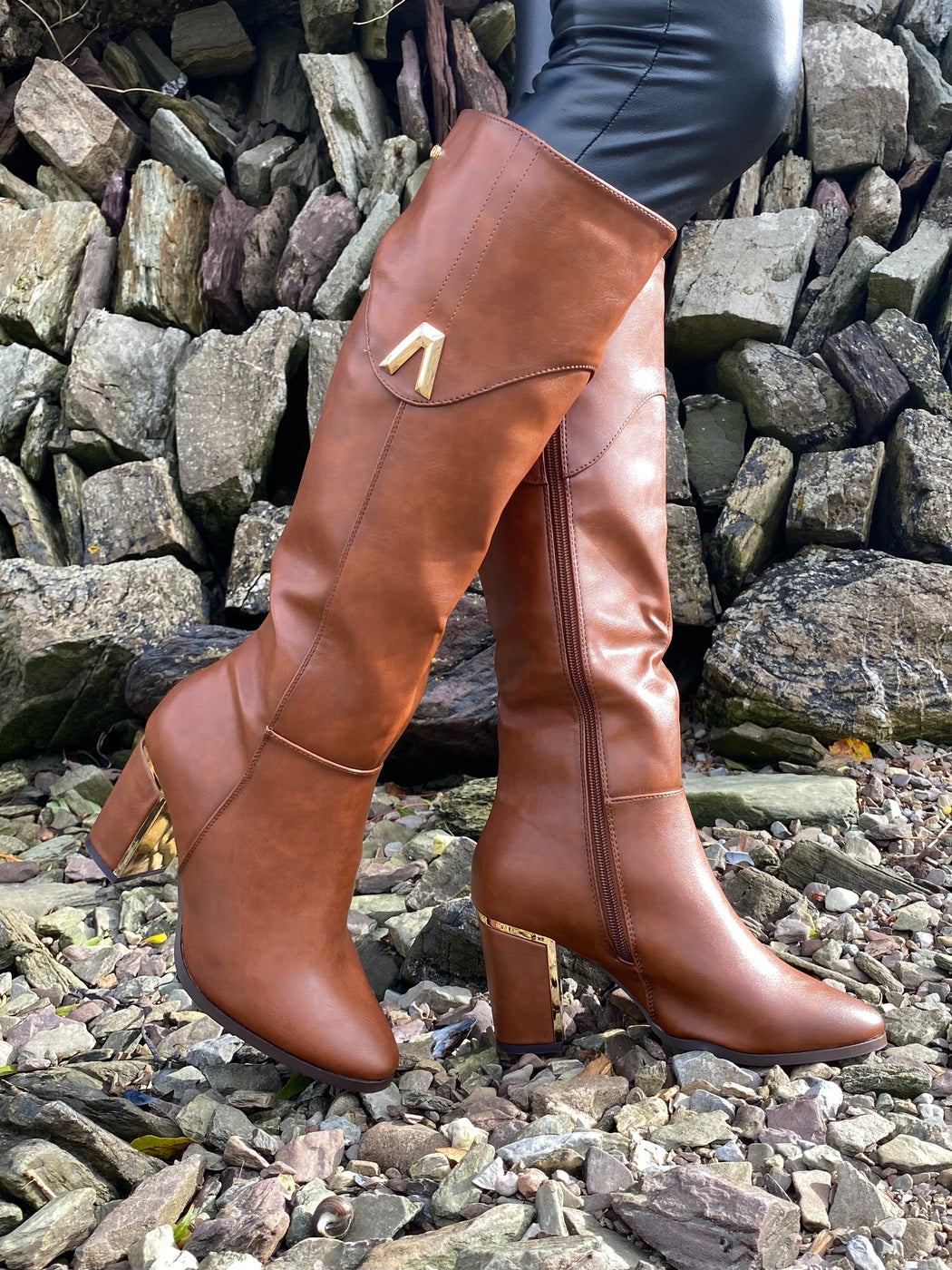 Haffar one driftwood knee high boots