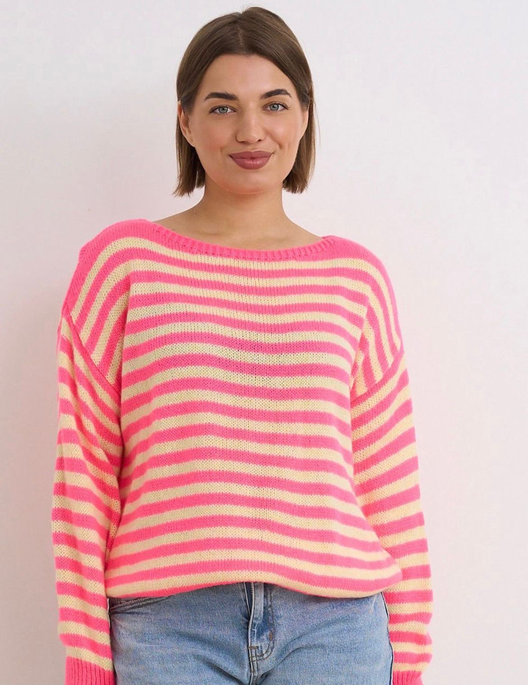 Lisa yellow / pink striped jumper
