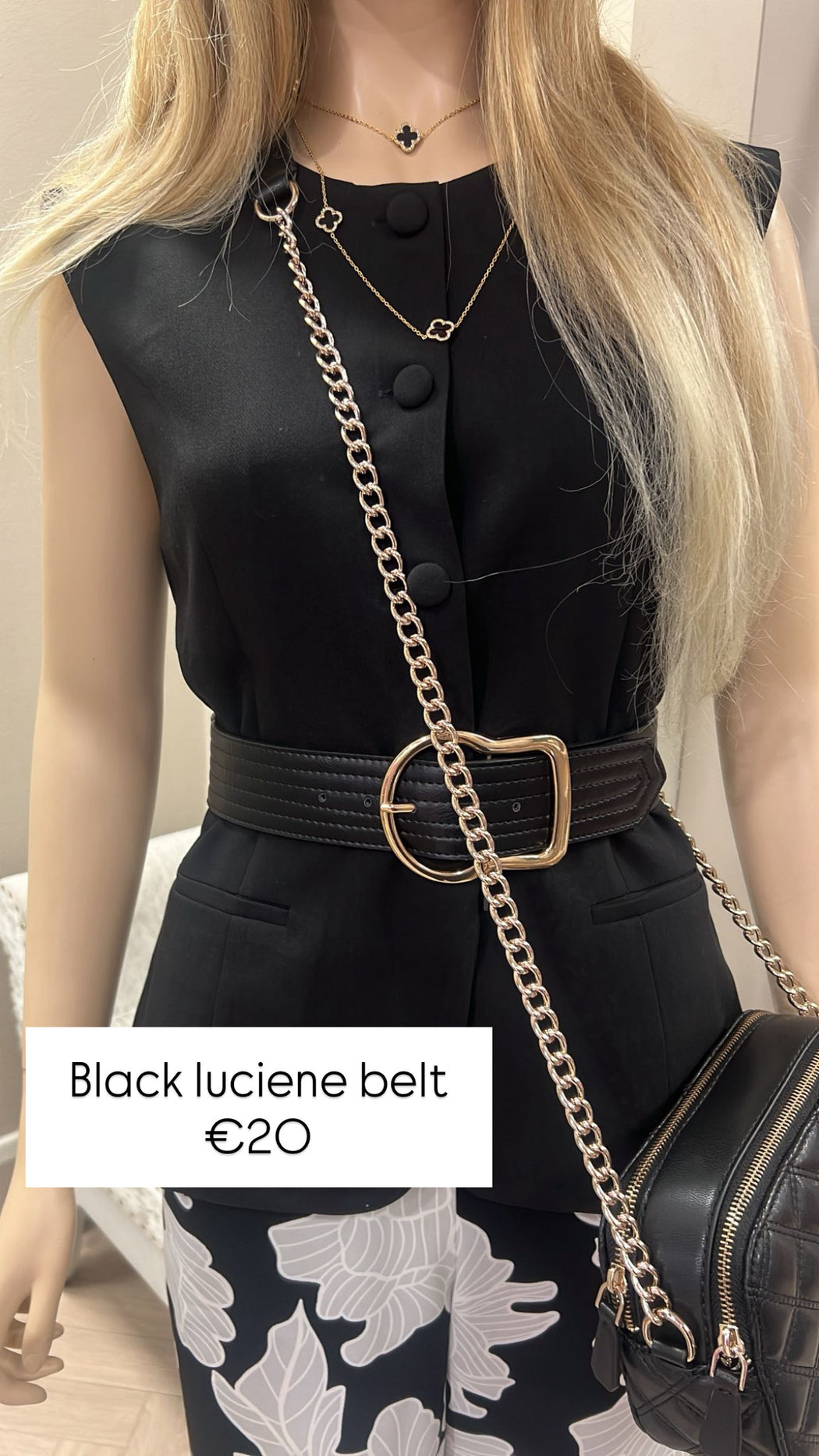 Black luciene belt