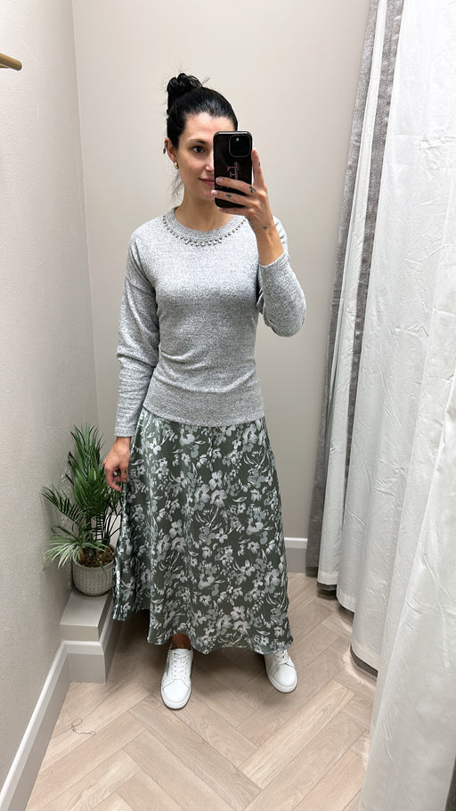 Toronto floral print midi skirt