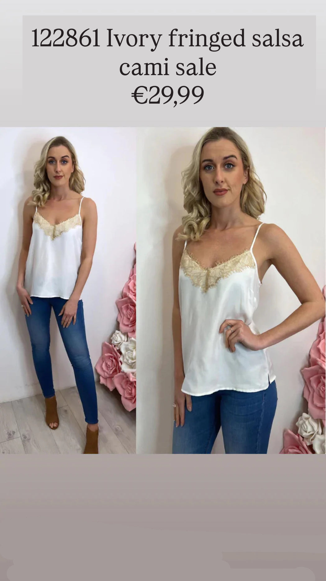 122861 Ivory fringed salsa cami sale